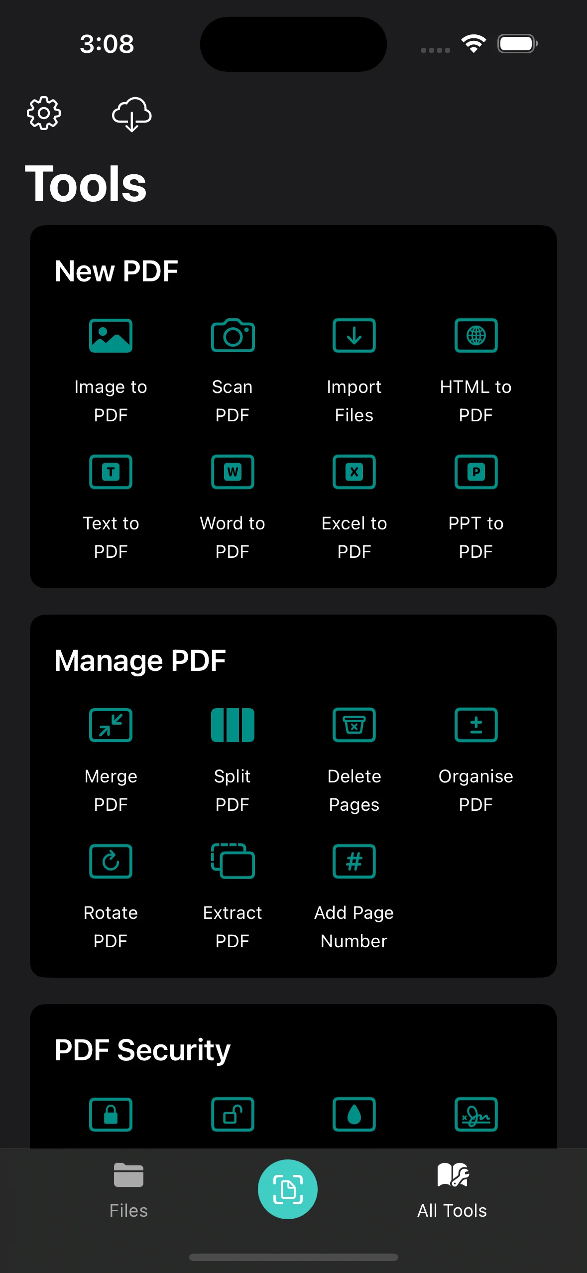 All tools overview screenshot of PDFAPP