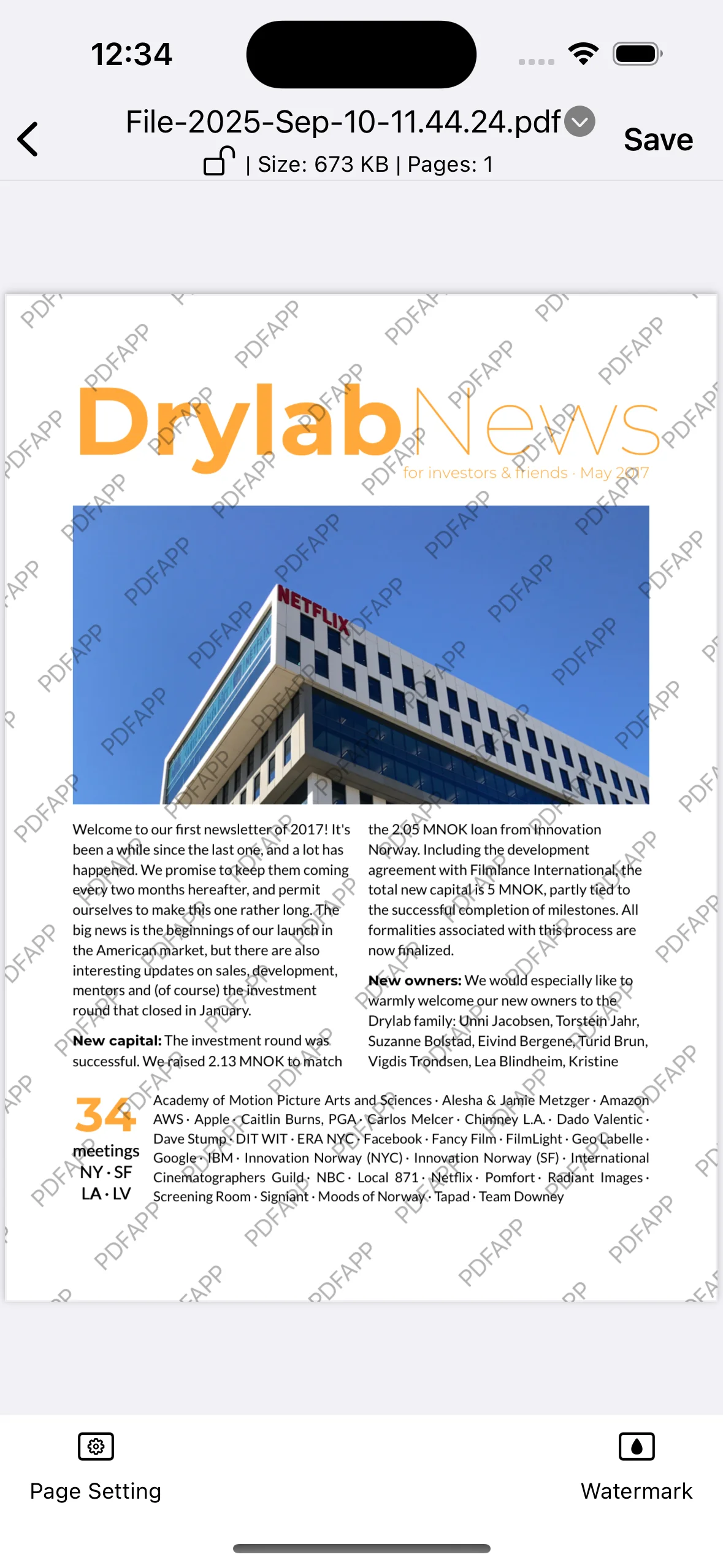 Files feature screenshot of PDFAPP