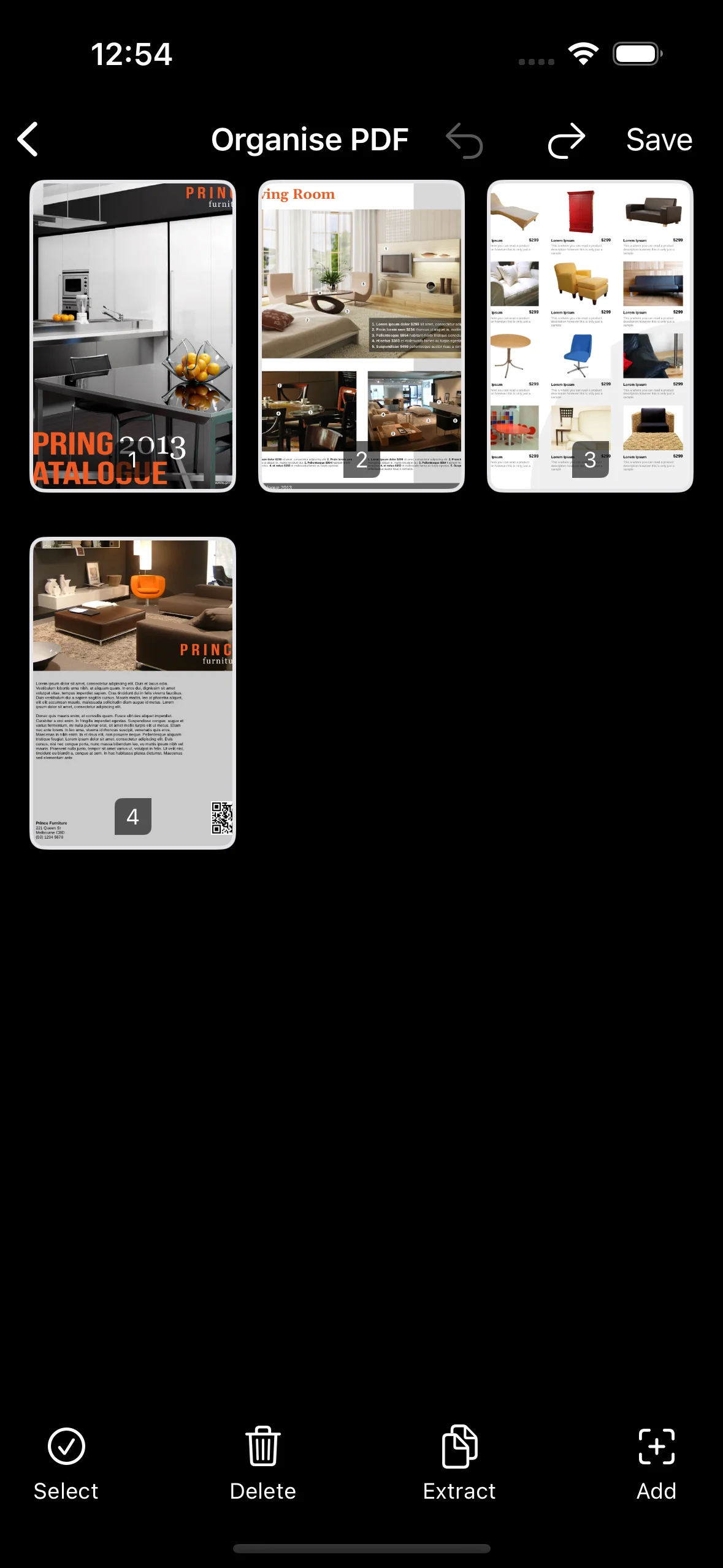 Organize PDF feature screenshot of PDFAPP
