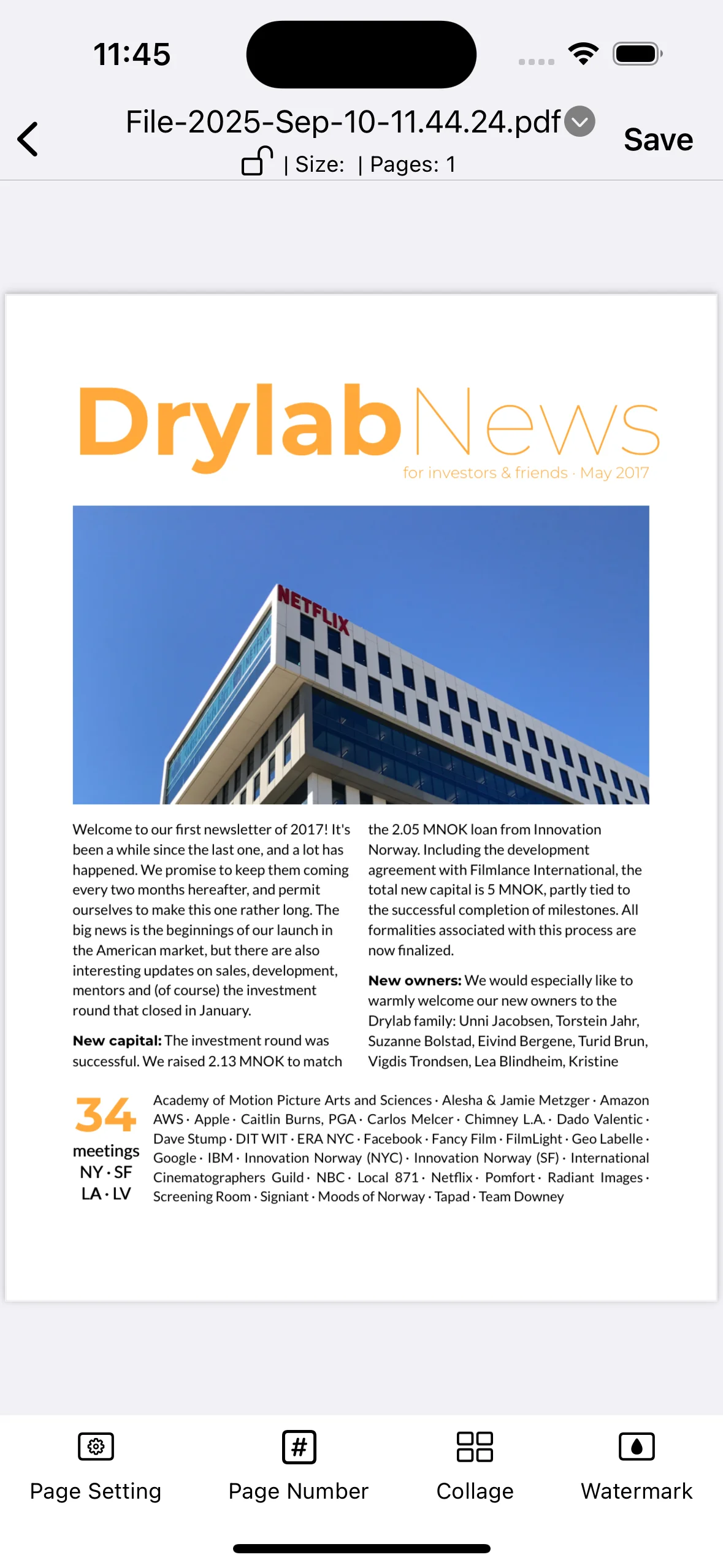 PDF preview feature screenshot of PDFAPP