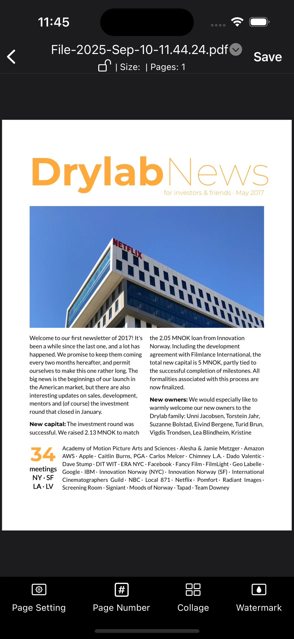 PDF preview feature screenshot of PDFAPP